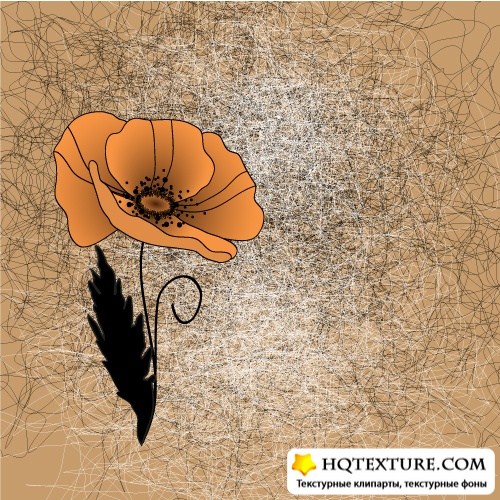 Abstract background with poppies