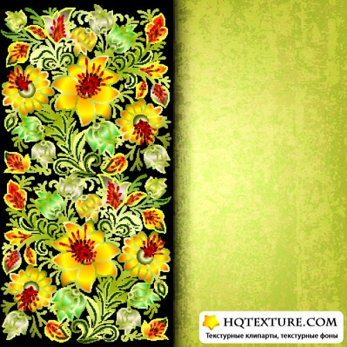       | Grunge background with floral ornament 2