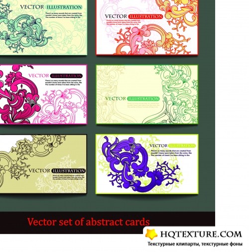    | Vector set of hand drawn floral cards