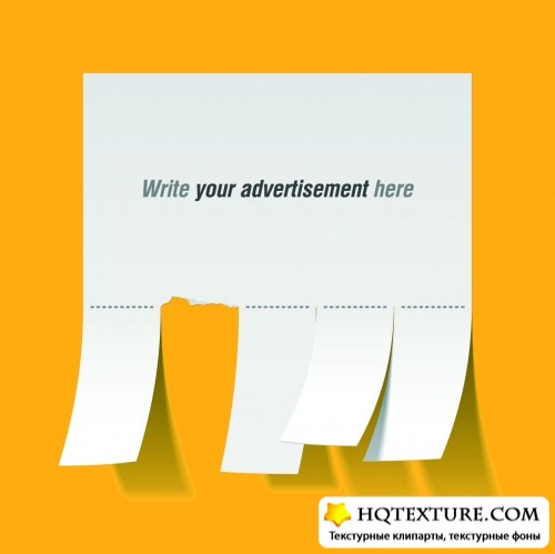 Blank Advertisment with Cut Slips Vector