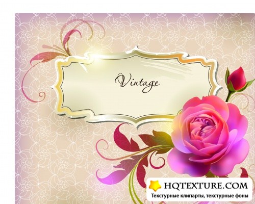    | Spring vintage floral background vector