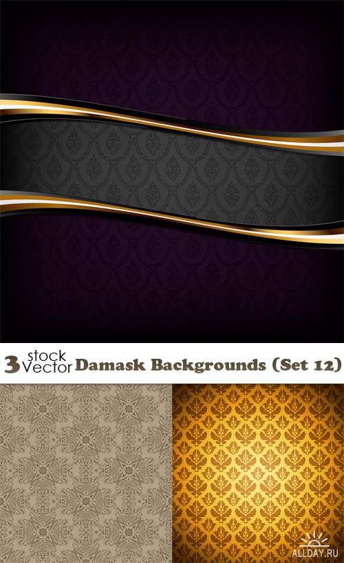 Vectors - Damask Backgrounds (Set 12)