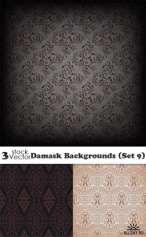 Vectors - Damask Backgrounds (Set 9)
