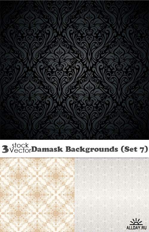 Vectors - Damask Backgrounds (Set 7)