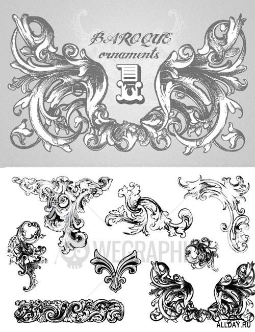 WeGraphics - Baroque Ornament Vectors Vol1