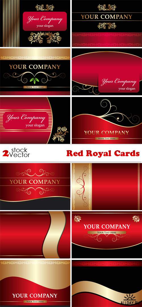 Vectors - Red Royal Cards