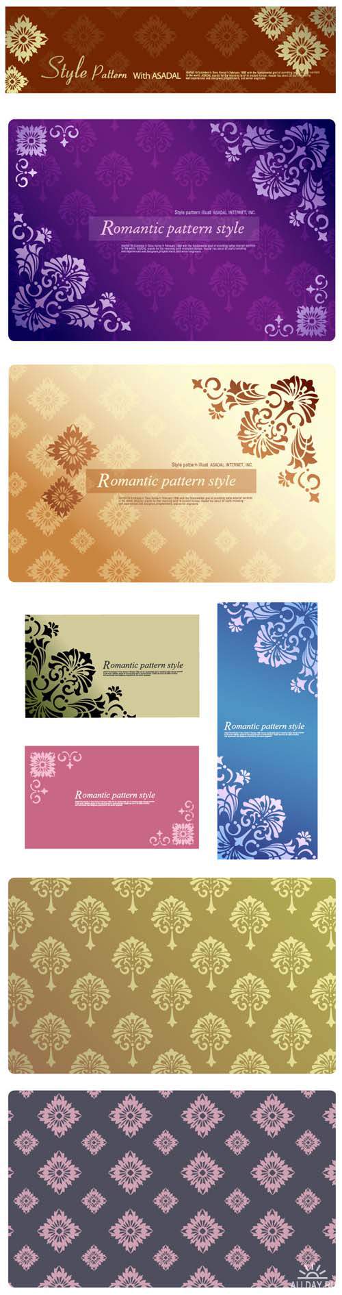 Romantic Vector Patterns with Vintage ornament