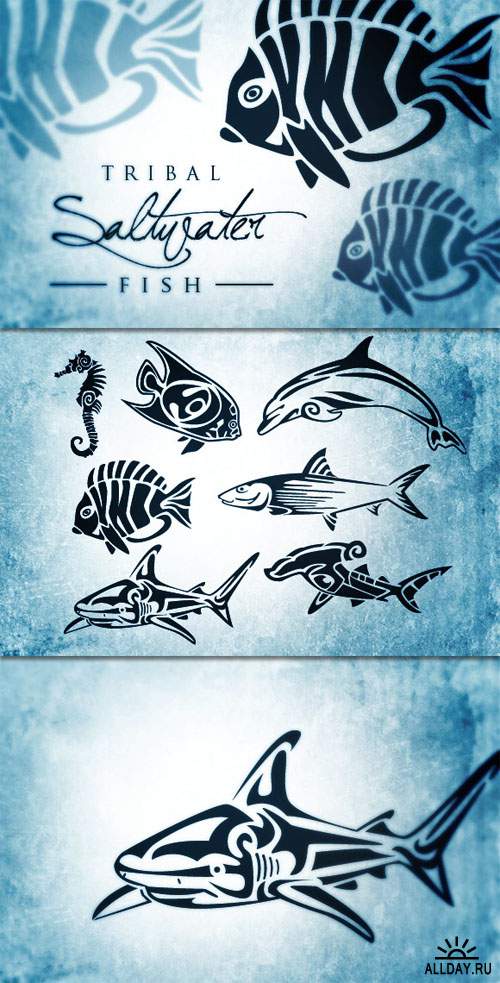 WeGraphics - Tribal Saltwater Fish Vectors