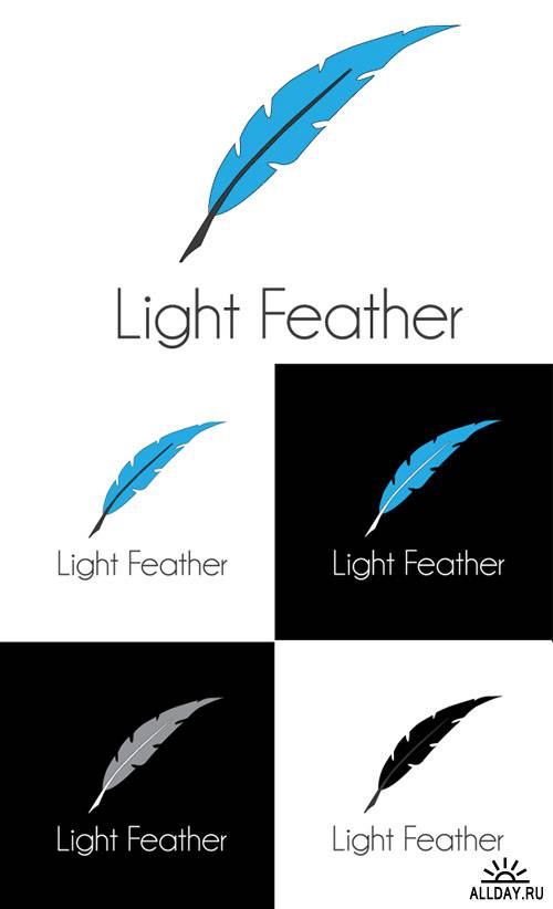 Light Feather Logo Vector Template