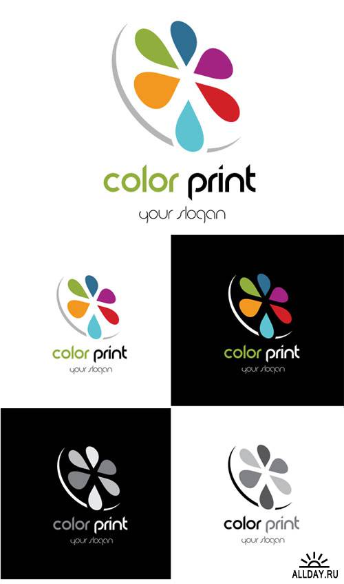 Color Print Logo Vector Template