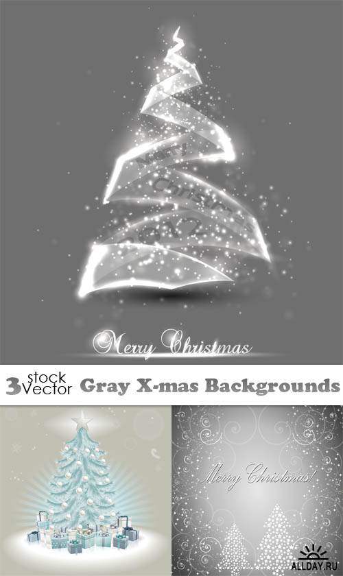 Vectors - Gray X-mas Backgrounds