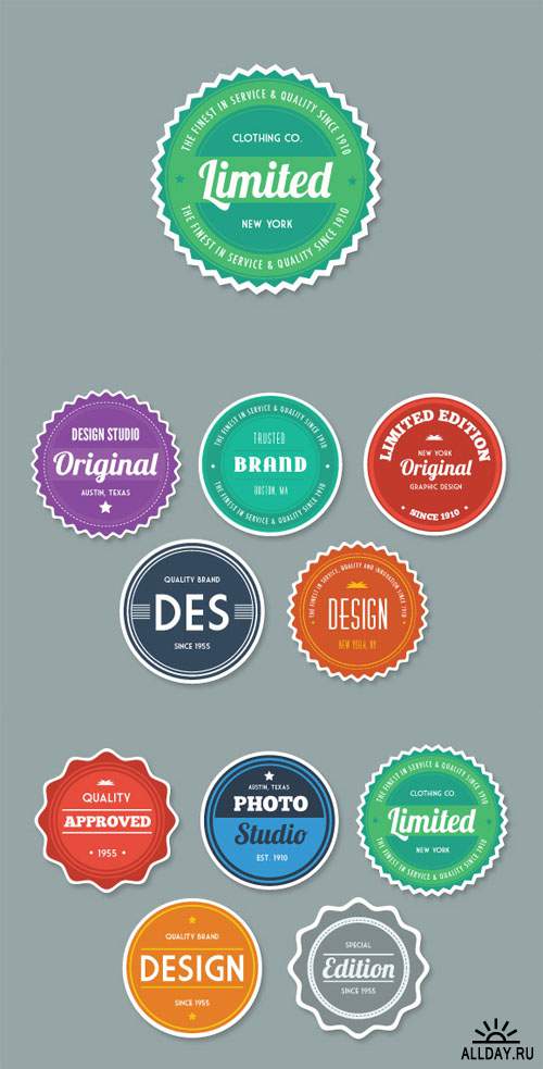 Flat Style Vector Badges