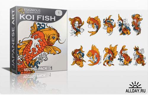 Koi Fish Photoshop Vector Pack 1