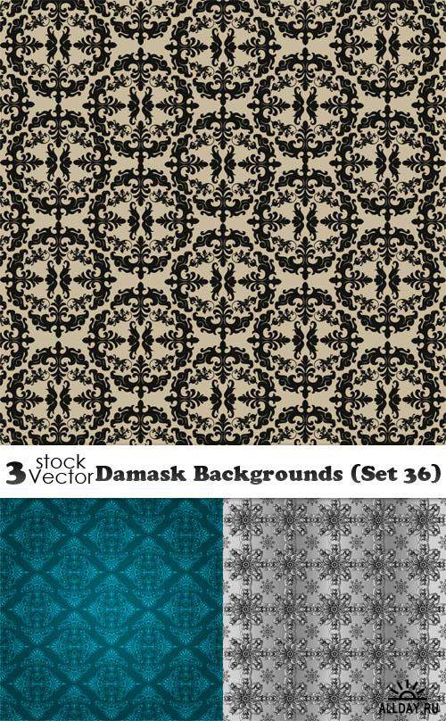 Vectors - Damask Backgrounds (Set 36)