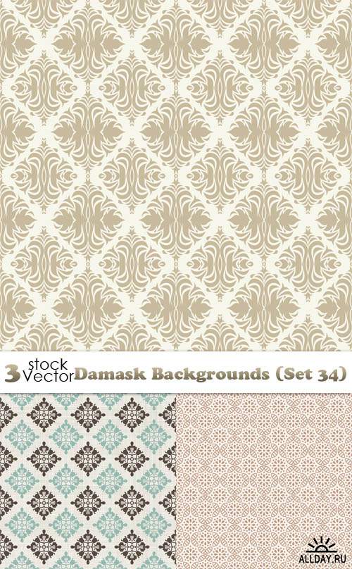 Vectors - Damask Backgrounds (Set 34)
