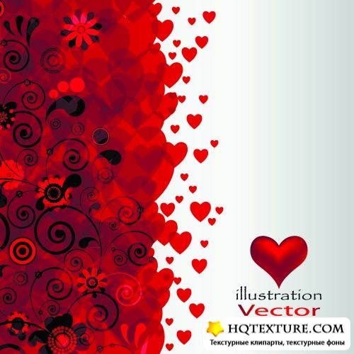 Stock: Abstract composition from vector hearts 