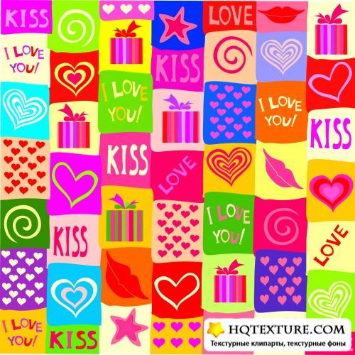 Hearts Seamless Patterns Vector
