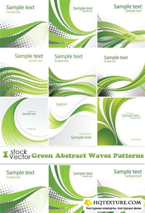 Green Abstract Waves Patterns Vector