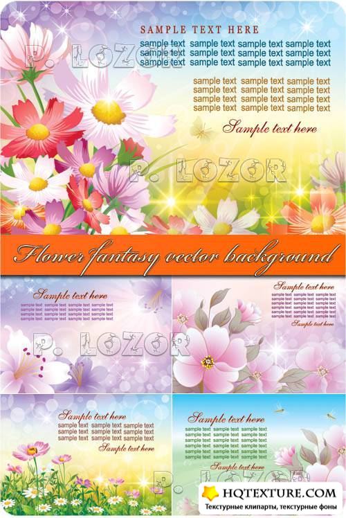 Flower fantasy vector background -    