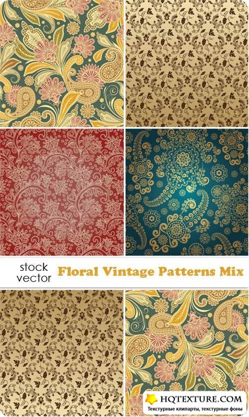 Векторный клипарт - Floral Vintage Patterns Mix