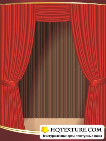 Stock Vector - Red Curtain