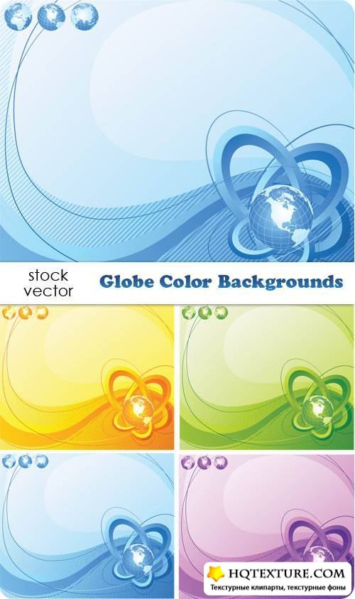 Векторный клипарт - Globe Color Backgrounds