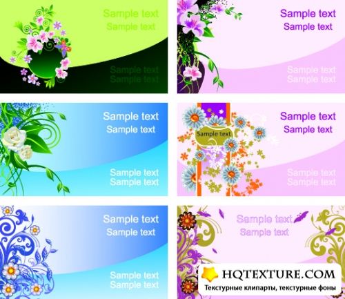 Flowers card vectors