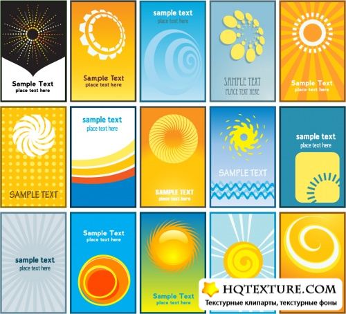 Collection of summer themed business cards
