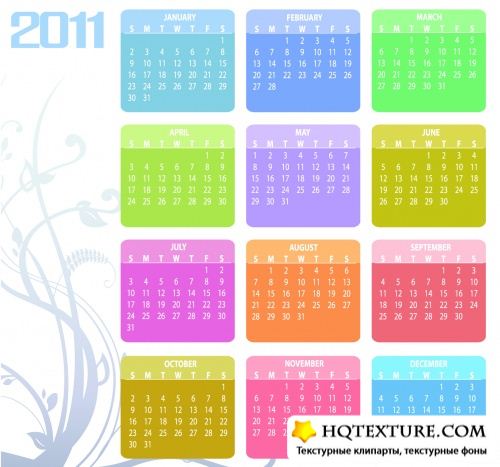 2011 Year Calendars Vector Part 2