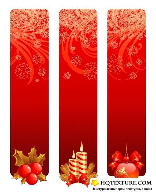 Red Christmas Banners Vector
