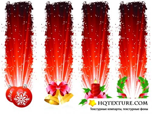 Red Christmas Banners Vector