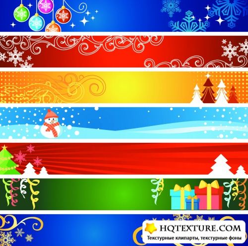 Christmas Color Banners Vector