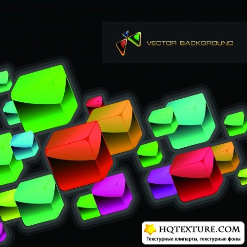 Vector backgrounds colored objects 6