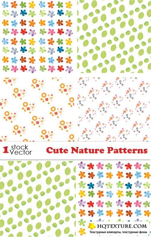 Cute Nature Patterns Vector