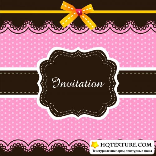 Cute Invitations Vector