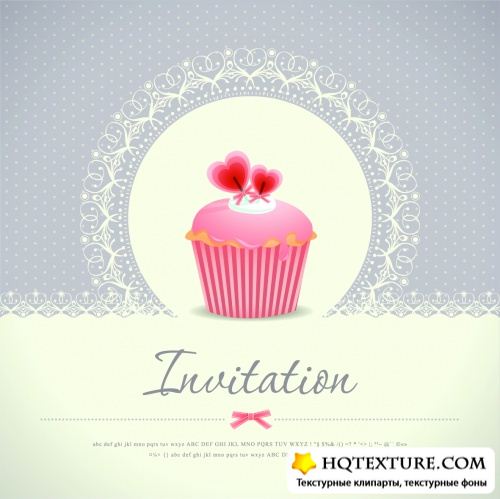 Cute Invitations Vector