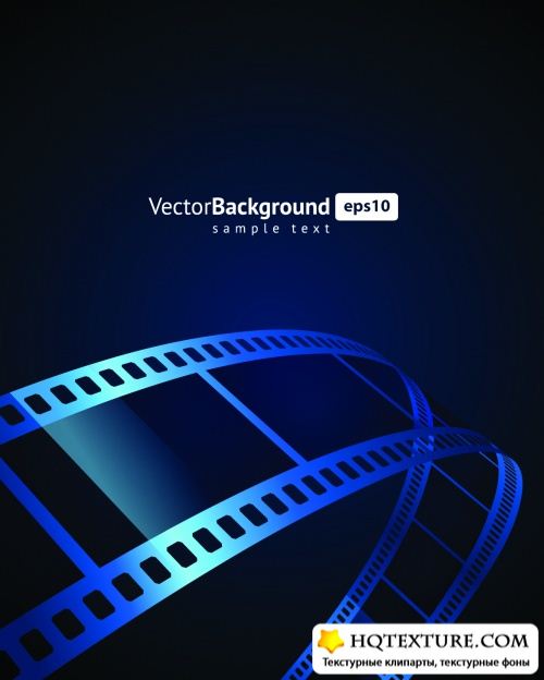 Filmstrip Blue Backgrounds Vector 