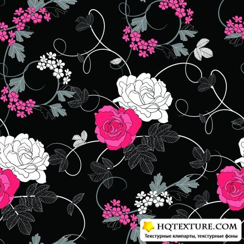 Black Floral Patterns Vector |   
