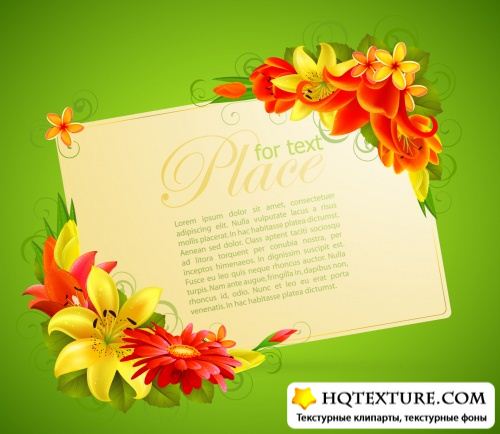 Floral Greeting Cards Vector 2