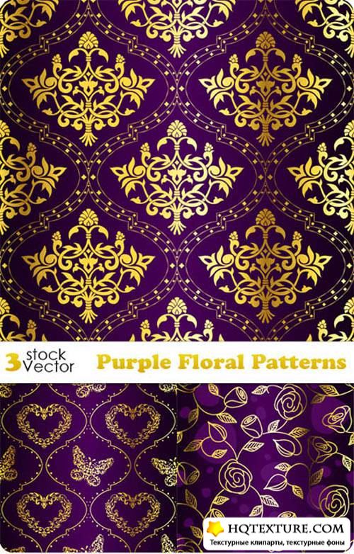 Purple Floral Patterns Vector