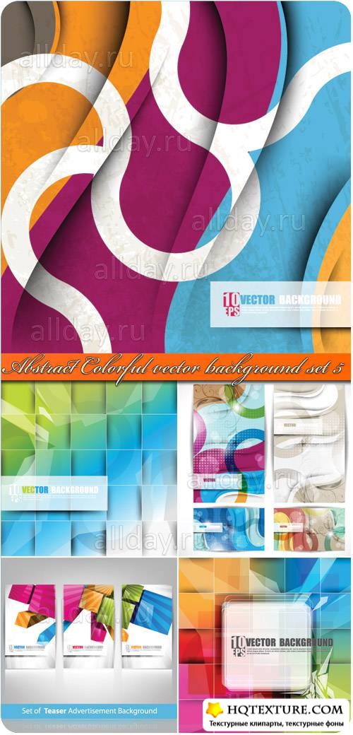 Abstract Colorful vector background set 5