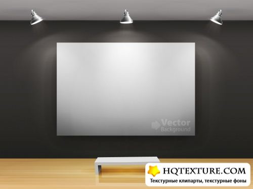 Gallery Interior with Empty Frames Vector 2 