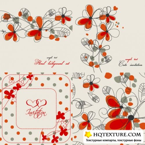 Stock Vector - Cute Floral Backgrounds