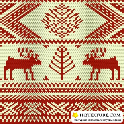 Knitted Christmas Backgrounds Vector 