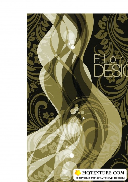 Floral abstract design vector 3
