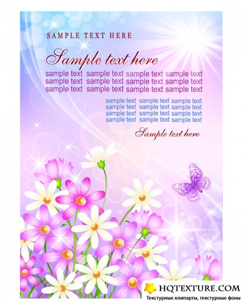 Nature Backgrounds with Flowers Vector