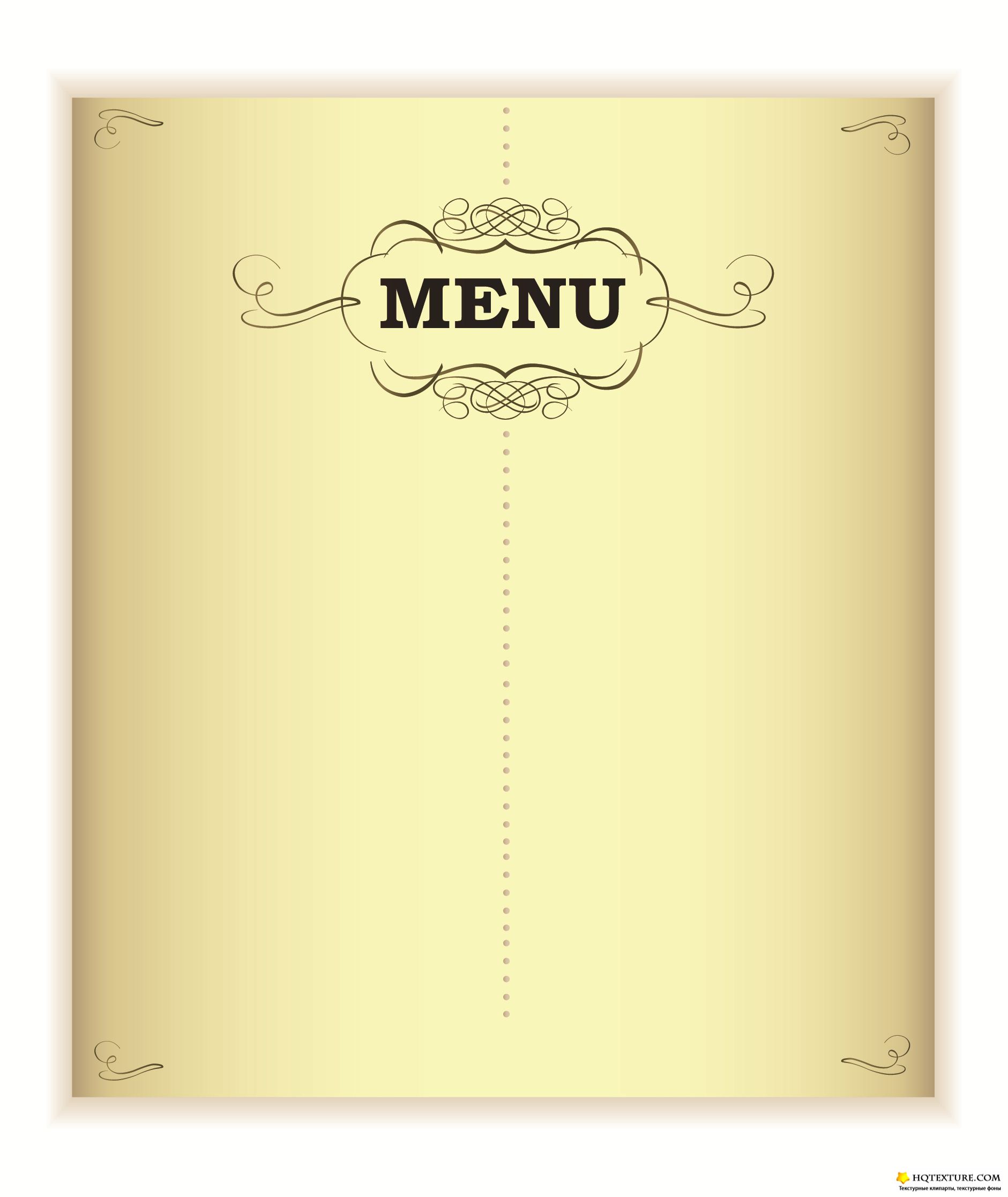 Макет меню для ресторана