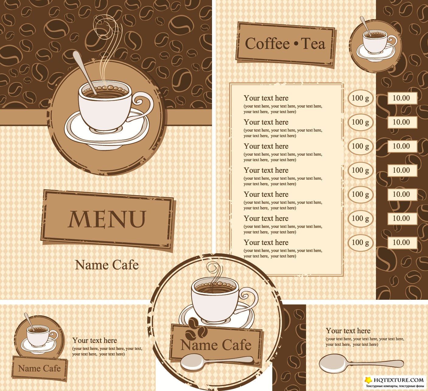 Download Coffee Menu Cards Vector » Векторные клипарты, текстурные ...