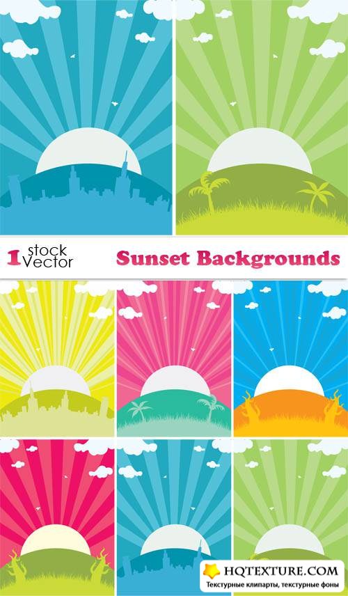 Sunset Backgrounds Vector