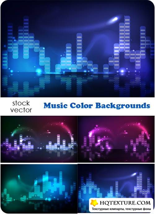 Векторный клипарт - Music Color Backgrounds   